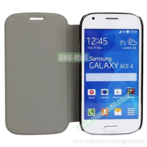 Colorful Ultra Thin Flip Cover Leather Case for Samsung Galaxy Ace 4